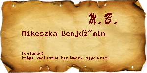 Mikeszka Benjámin névjegykártya